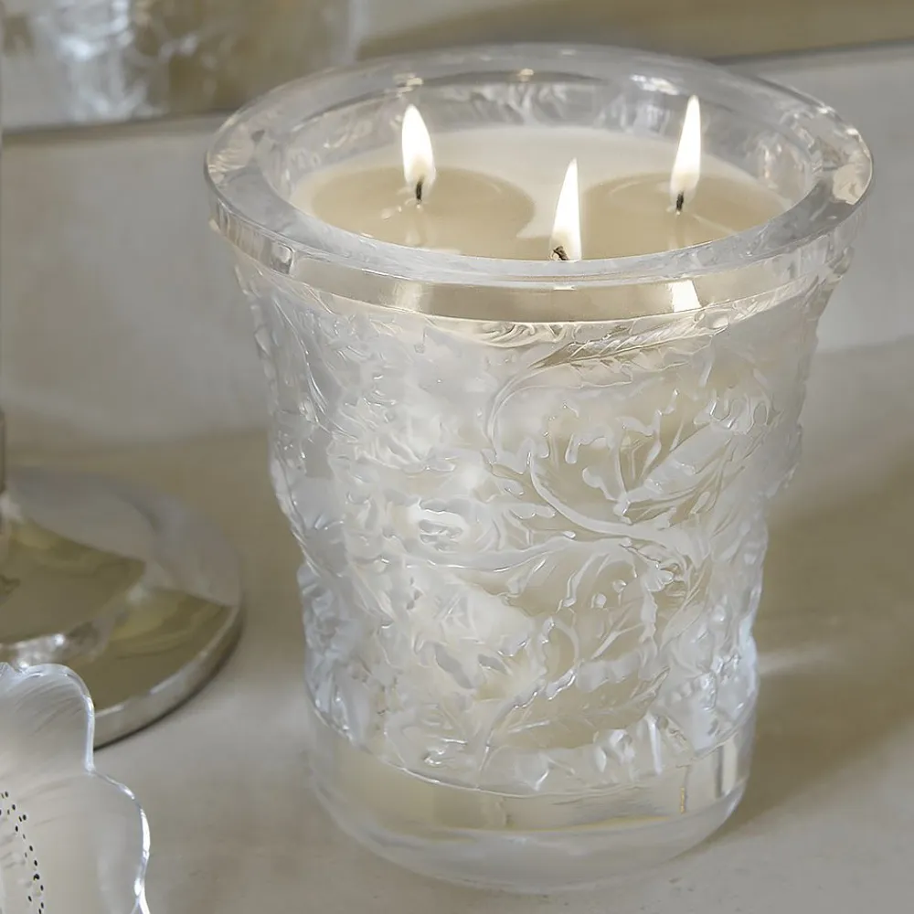 Vessière Cristaux Coupes, Coupelles Et Photophores|Bougies Lalique|Forêt, bougie parfumée cristal lalique