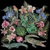 Vessière Cristaux Bijoux|Foulards Lalique|Foulard Lalique By Ginny Litscher Dessin Jungle Noir