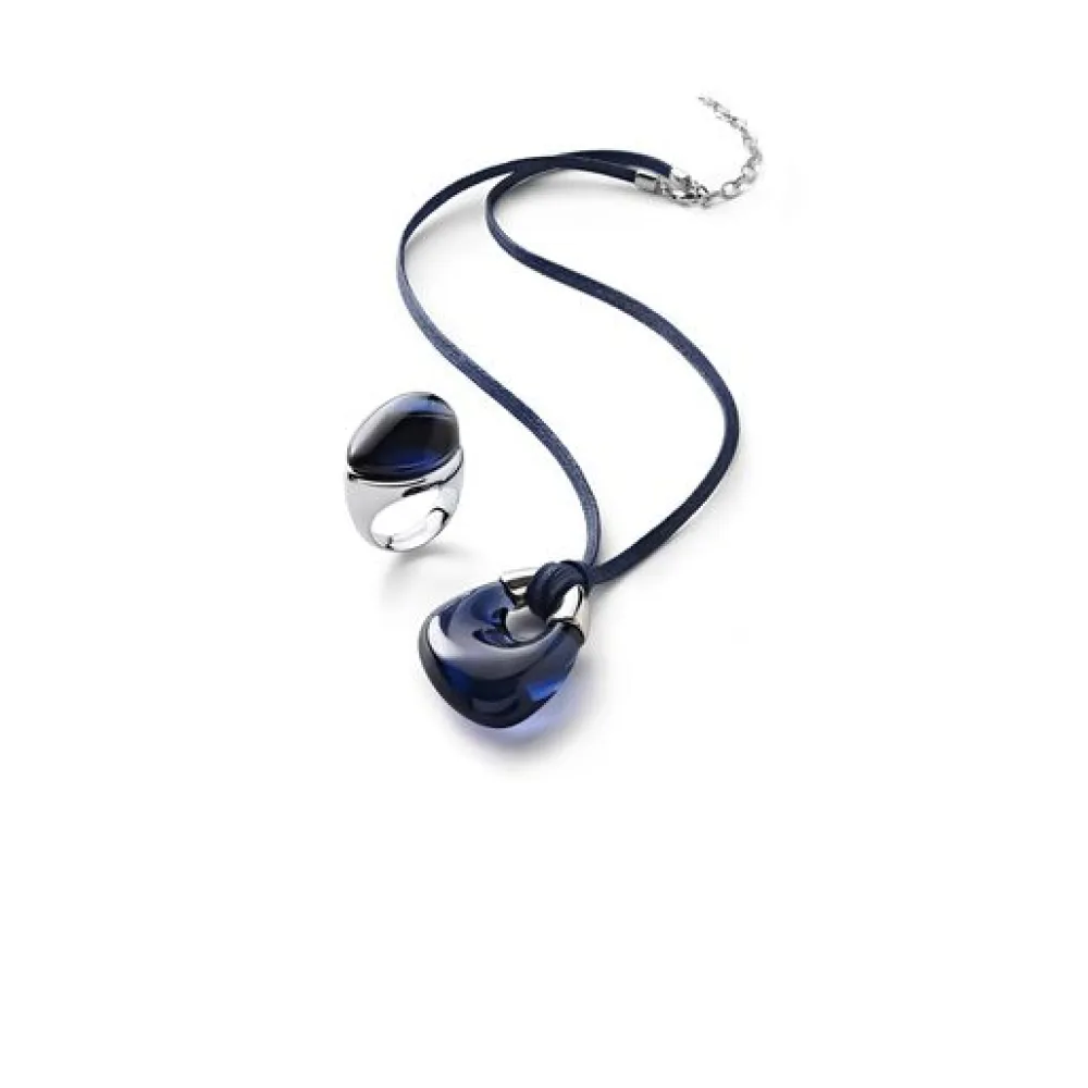 Vessière Cristaux Bijoux|Bagues Cristal|Galea bague bleu nuit baccarat