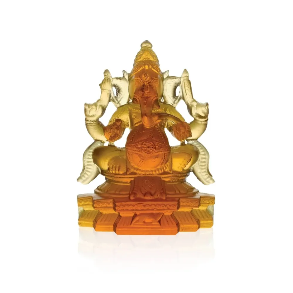Vessière Cristaux Editions D’Art|Symboles Religieux Cristal|Ganesh ambre Daum