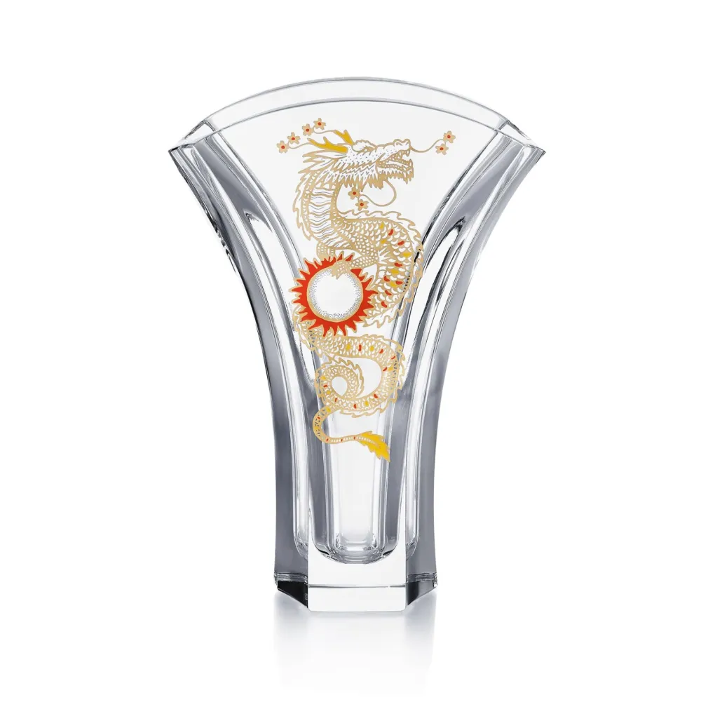 Vessière Cristaux Vases|Ginkgo vase dragon solaire Baccarat