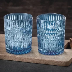 Vessière Cristaux Verre À Whisky|Verre En Cristal Taillé|Gobelet Ethno bleu Nachtmann X2