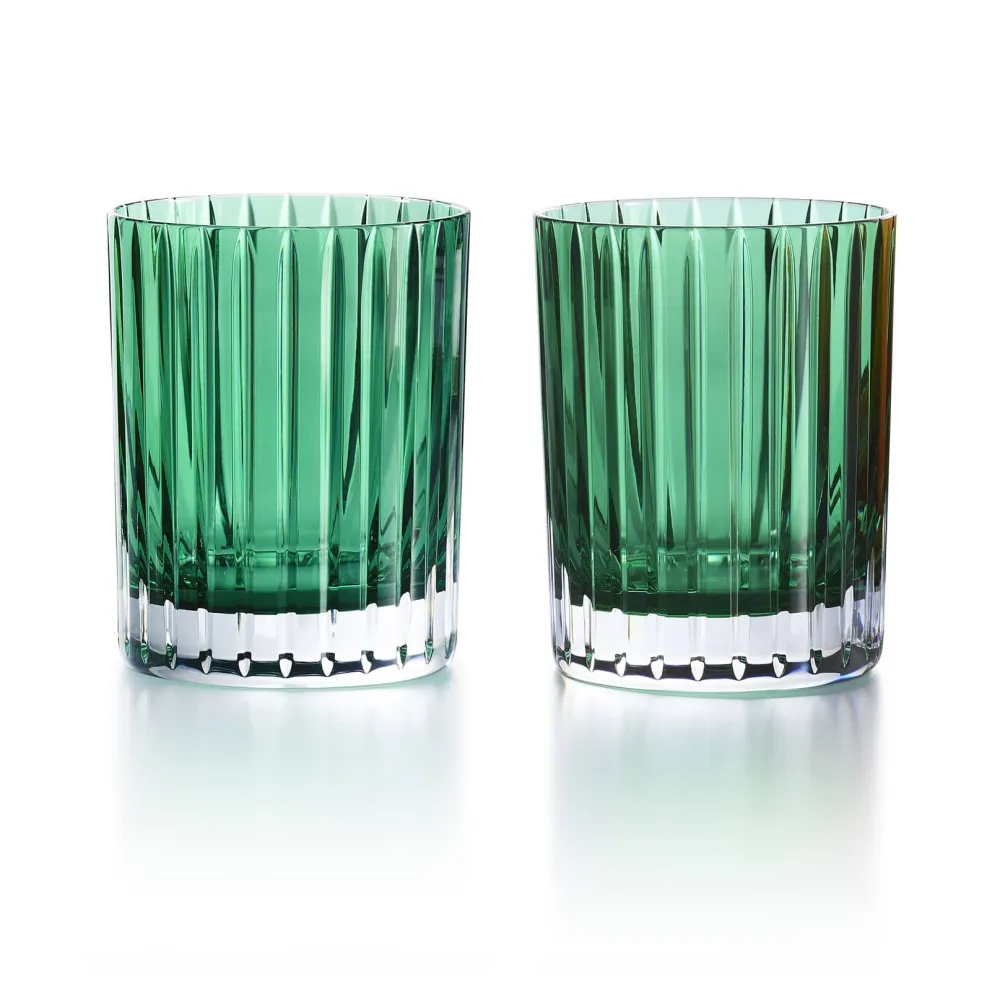 Vessière Cristaux Art De La Table|Verre À Whisky|Gobelet harmonie vert émeraude x2 baccarat