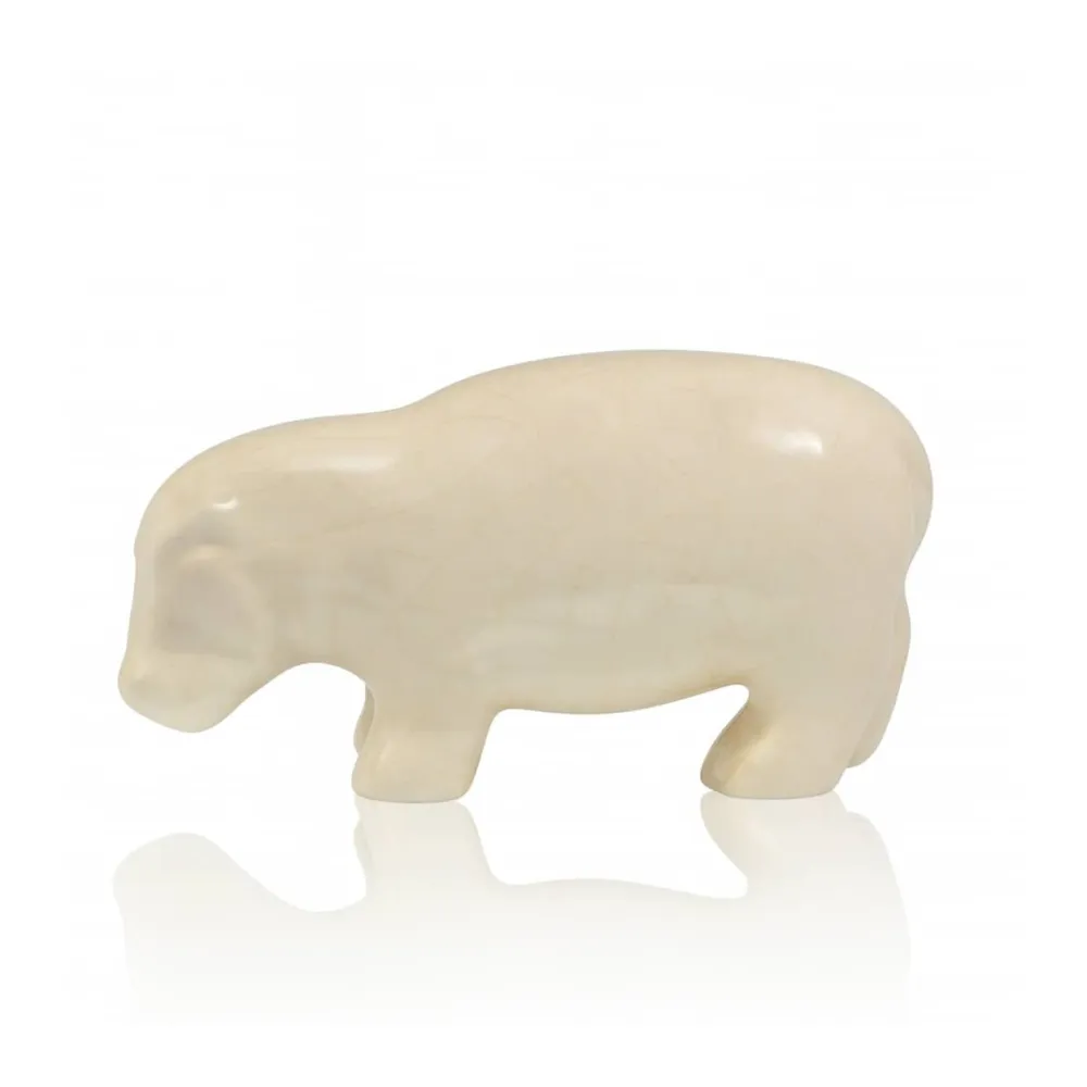 Vessière Cristaux Animaux Cristal|Faïence De Longwy|Hippopotame uni faïence de Longwy