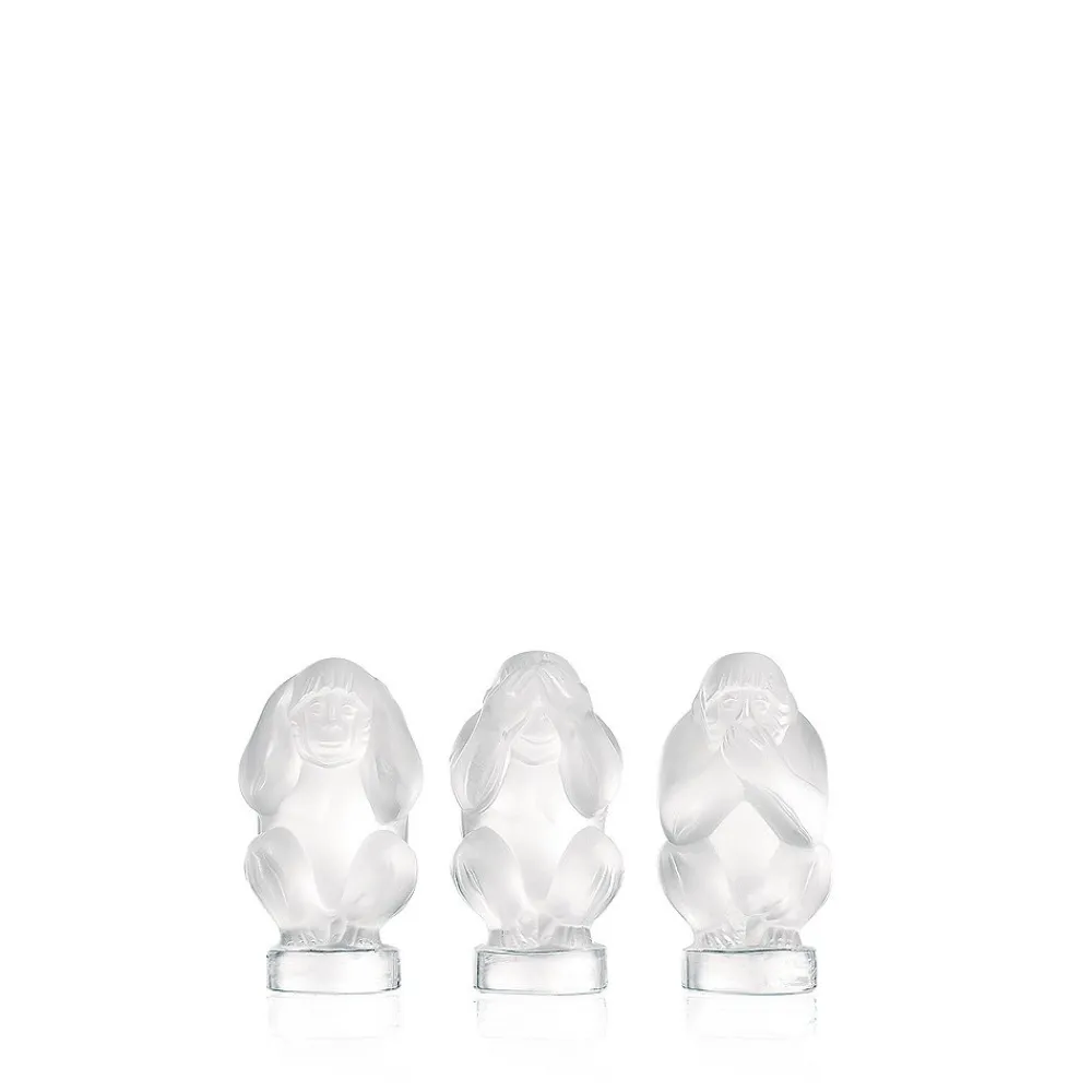 Vessière Cristaux Bestiaire|Sculptures Et Figurines|La sagesse singes cristal lalique
