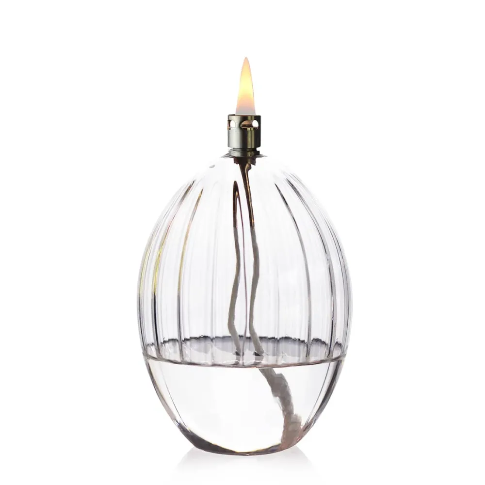 Vessière Cristaux Coupes, Coupelles Et Photophores|Lampes Cristal|Lampe à huile élégance ovale verre