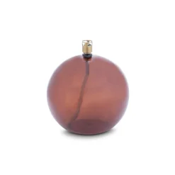 Vessière Cristaux Coupes, Coupelles Et Photophores|Lampes Cristal|Lampe à huile sphère verre couleur cognac