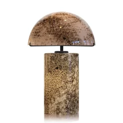 Vessière Cristaux Luminaires|Lampes Pâte De Verre|Lampe à poser volcania blanc en verre