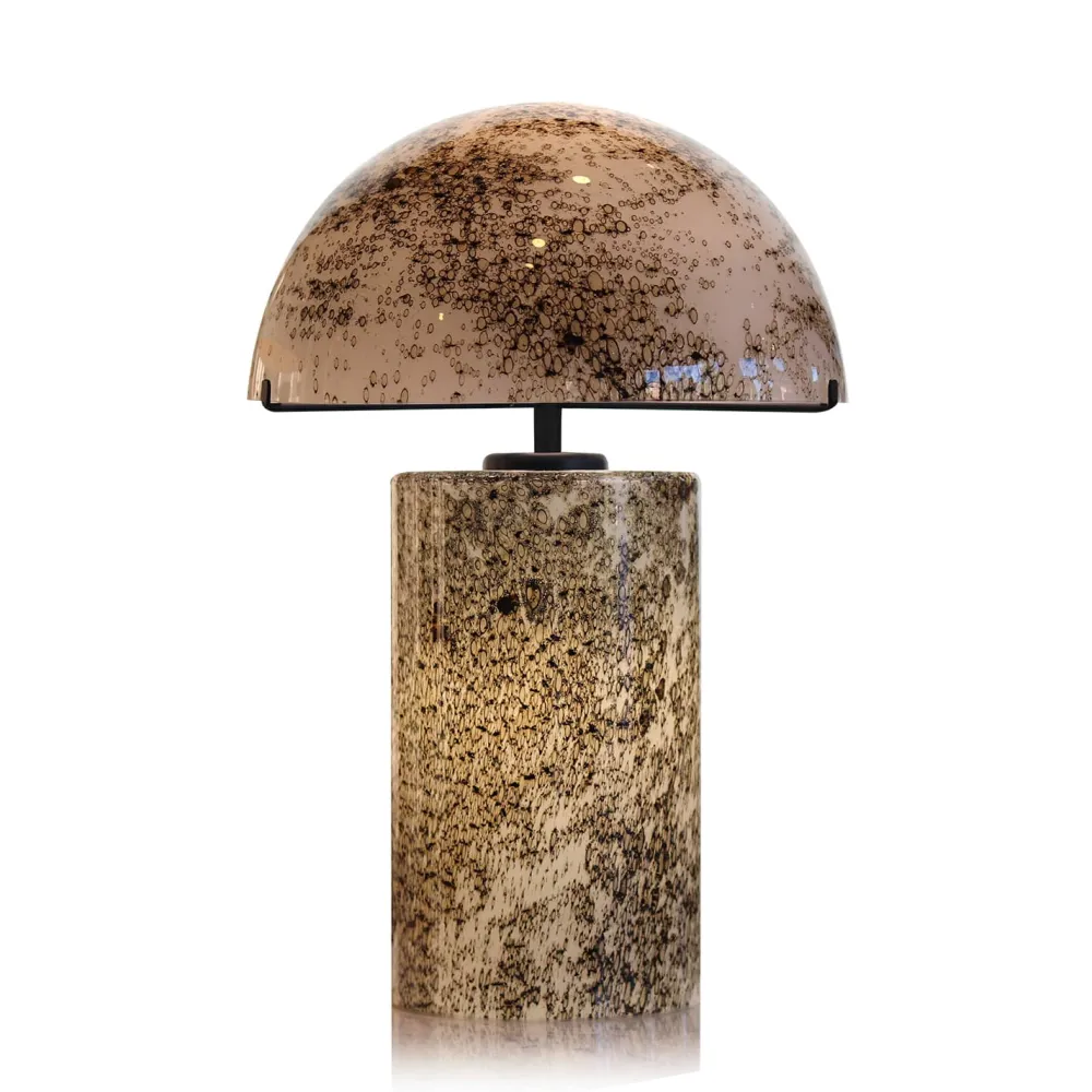 Vessière Cristaux Luminaires|Lampes Pâte De Verre|Lampe à poser volcania blanc en verre