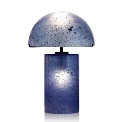 Vessière Cristaux Luminaires|Lampes Pâte De Verre|Lampe à poser volcania bleu en verre