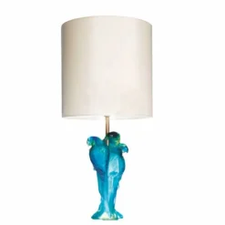 Vessière Cristaux Lampes Cristal|Bestiaire|Lampe ara bleu vert daum