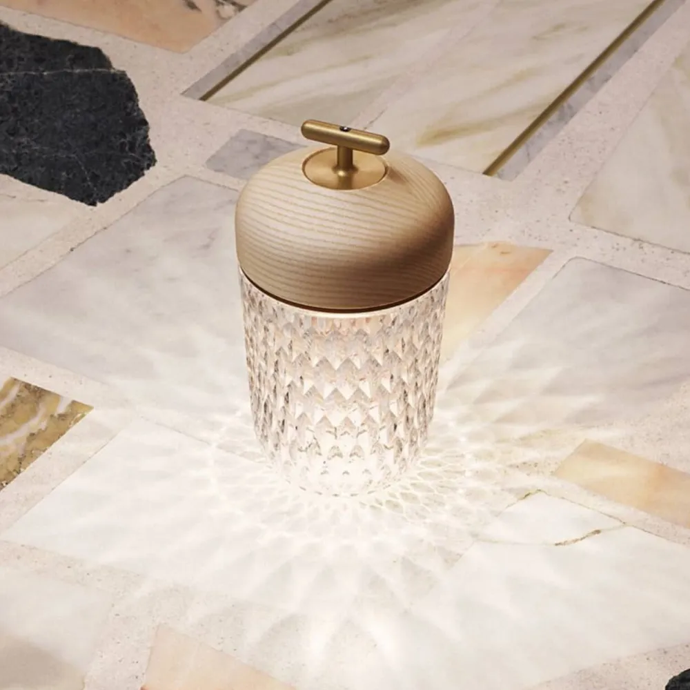 Vessière Cristaux Lampes Cristal|Lustre Luminaire Saint-Louis|Lampe baladeuse folia en frêne Cristal saint-louis