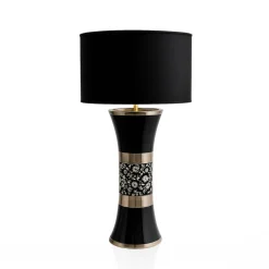 Vessière Cristaux Lampes|Lampes Cristal|Lampe Bayadère Graphit Flowers Émaux de Longwy
