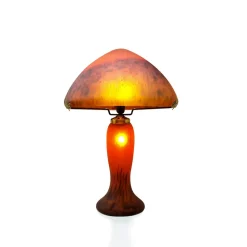 Vessière Cristaux Luminaires|Lampes Pâte De Verre|Lampe champignon pâte de verre rouge 7030