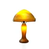 Vessière Cristaux Luminaires|Lampes Pâte De Verre|Lampe champignon pâte de verre orange 7030