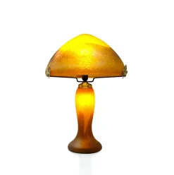 Vessière Cristaux Luminaires|Lampes Pâte De Verre|Lampe champignon pâte de verre orange 7030