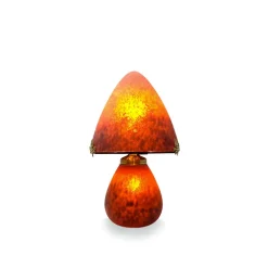 Vessière Cristaux Lampes Cristal|Luminaires|Lampe champignon pâte de verre rouge 019