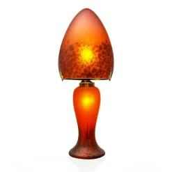 Vessière Cristaux Luminaires|Lampes Pâte De Verre|Lampe champignon pâte de verre 012 rouge
