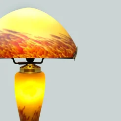 Vessière Cristaux Luminaires|Lampes Pâte De Verre|Lampe champignon pâte de verre ivoire