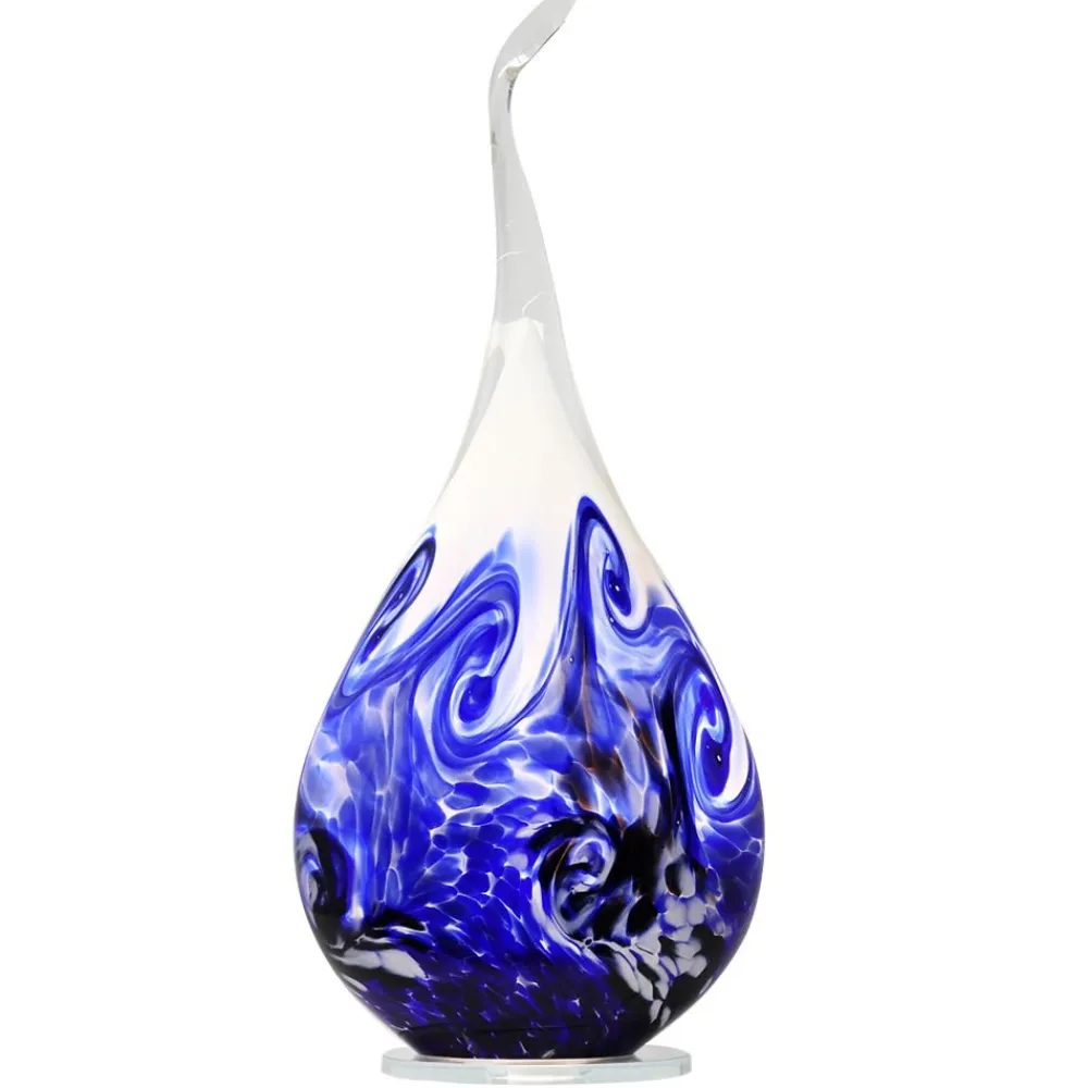 Vessière Cristaux Lampes Cristal|Luminaires|Lampe flamme cristal bleu Cristal de Lorraine
