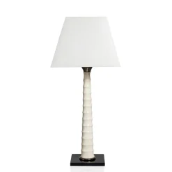 Vessière Cristaux Lampes|Lampes Cristal|Lampe Haute Bamboo Faïence de Longwy – Noir et platine