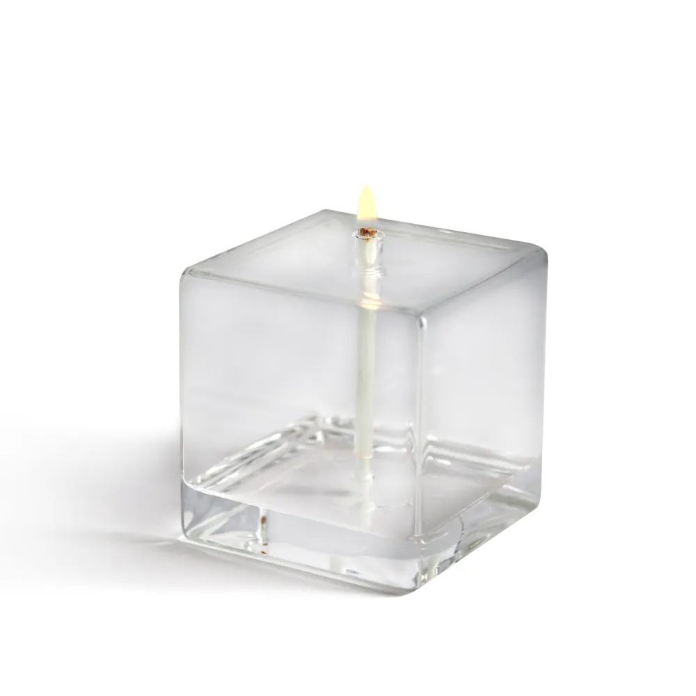 Vessière Cristaux Coupes, Coupelles Et Photophores|Lampes Cristal|Lampe huile carré verre