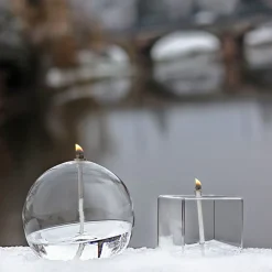 Vessière Cristaux Coupes, Coupelles Et Photophores|Lampes Cristal|Lampe huile carré verre
