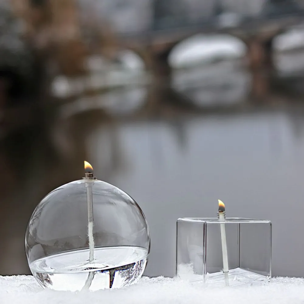 Vessière Cristaux Coupes, Coupelles Et Photophores|Lampes Cristal|Lampe huile carré verre