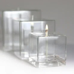 Vessière Cristaux Coupes, Coupelles Et Photophores|Lampes Cristal|Lampe huile carré verre