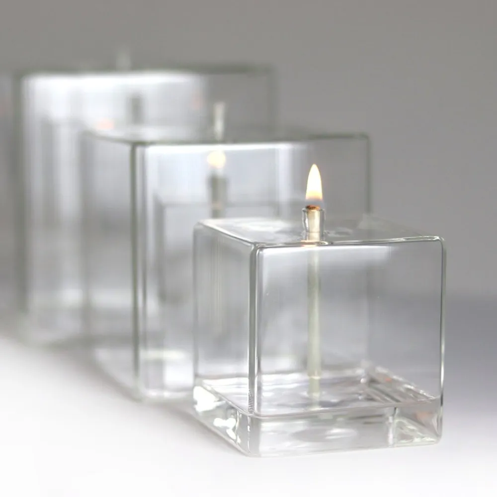 Vessière Cristaux Coupes, Coupelles Et Photophores|Lampes Cristal|Lampe huile carré verre