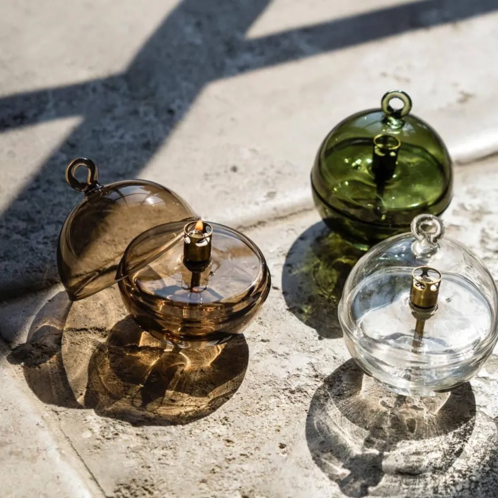 Vessière Cristaux Coupes, Coupelles Et Photophores|Lampes Cristal|Lampe huile cloche vert