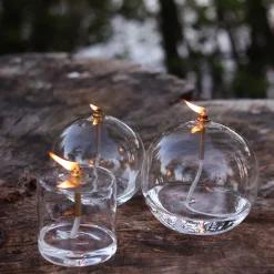 Vessière Cristaux Photophores, Bougeoirs Cristal|Coupes, Coupelles Et Photophores|Lampe huile en verre cylindre