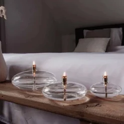 Vessière Cristaux Photophores, Bougeoirs Cristal|Lampes Cristal|Lampe huile galet verre mm