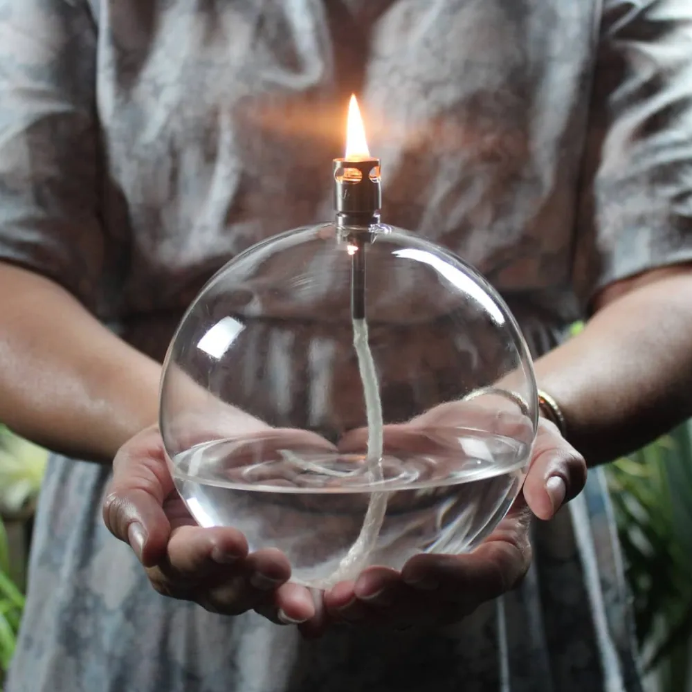 Vessière Cristaux Photophores, Bougeoirs Cristal|Coupes, Coupelles Et Photophores|Lampe huile sphère verre gm
