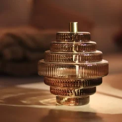Vessière Cristaux Lampes Cristal|Coupes, Coupelles Et Photophores|Lampe huile Twin champagne