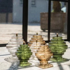 Vessière Cristaux Lampes Cristal|Coupes, Coupelles Et Photophores|Lampe huile Twin champagne