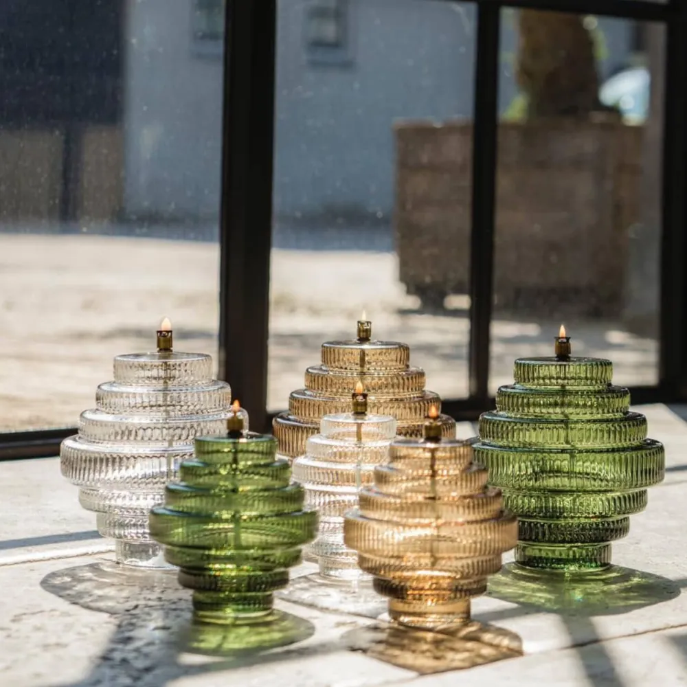 Vessière Cristaux Lampes Cristal|Coupes, Coupelles Et Photophores|Lampe huile Twin champagne