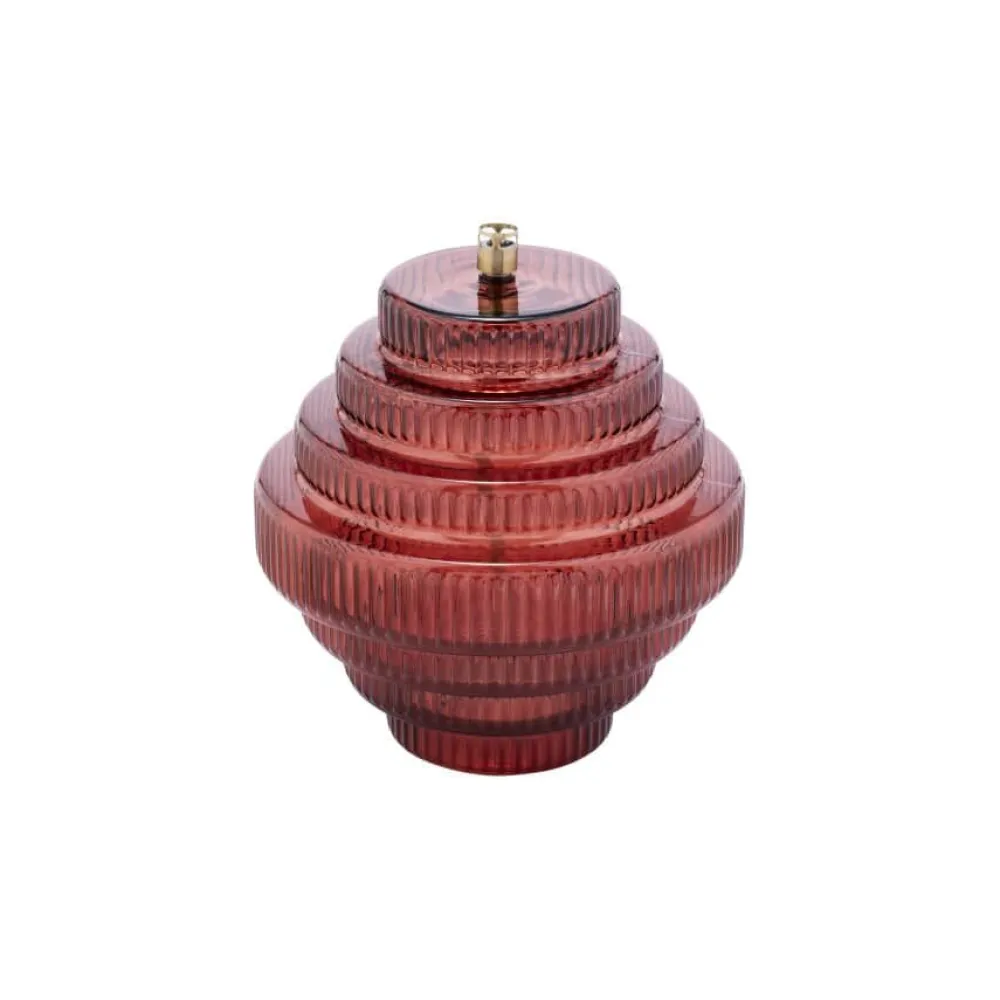 Vessière Cristaux Coupes, Coupelles Et Photophores|Lampes Cristal|Lampe huile Twin rouge
