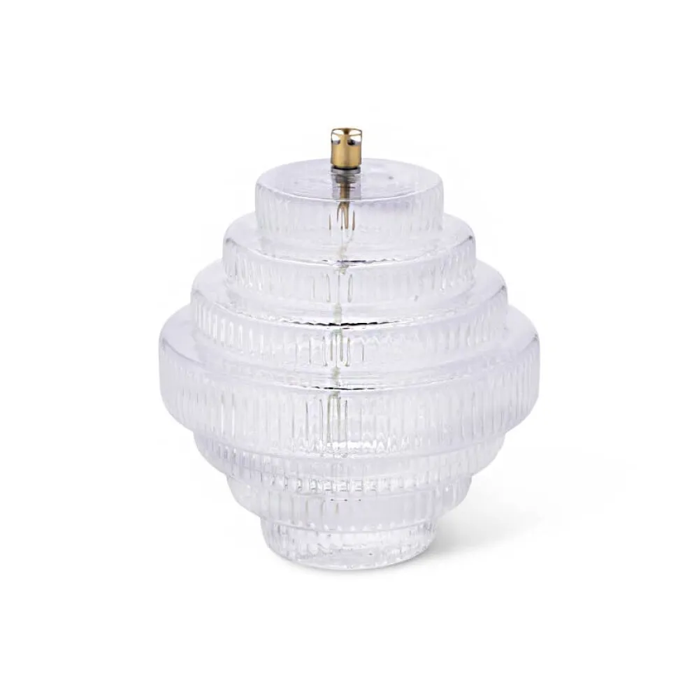 Vessière Cristaux Coupes, Coupelles Et Photophores|Lampes Cristal|Lampe huile Twin verre incolore