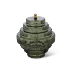 Vessière Cristaux Coupes, Coupelles Et Photophores|Lampes Cristal|Lampe huile Twin vert