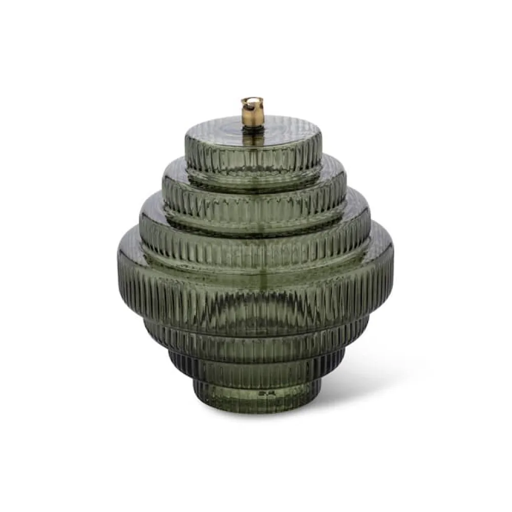 Vessière Cristaux Coupes, Coupelles Et Photophores|Lampes Cristal|Lampe huile Twin vert