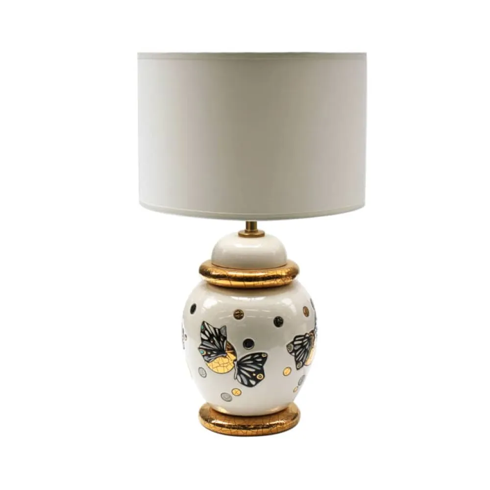 Vessière Cristaux Lampes|Lampe Mrs Butterfly Émaux de Longwy