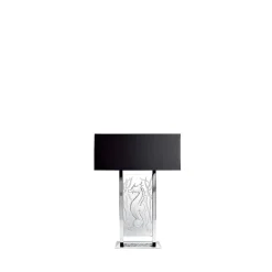 Vessière Cristaux Lampes Cristal|Luminaires|Lampe Poséidon cristal Lalique abat-jour blanc