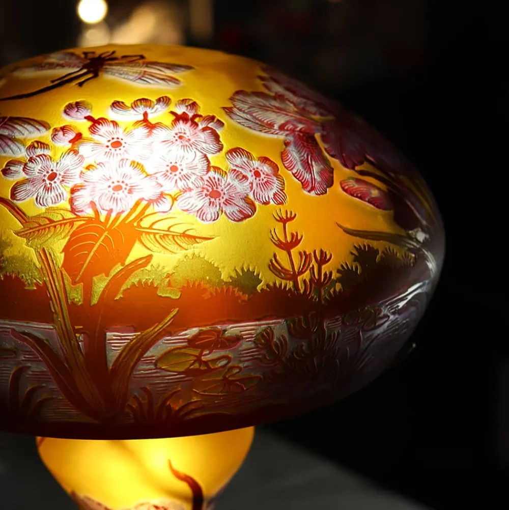 Vessière Cristaux Lampes Cristal|Luminaires|Lampe pâte de verre art nouveau – b