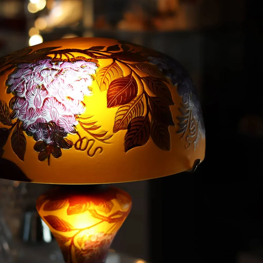 Vessière Cristaux Lampes Pâte De Verre|Lampes Cristal|Lampe pâte de verre art nouveau – c Tip Gallé
