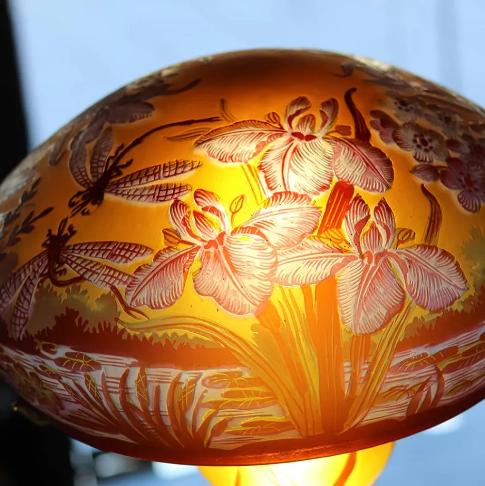 Vessière Cristaux Luminaires|Lampes Pâte De Verre|Lampe pâte de verre art nouveau n°17 Tip Gallé