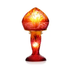 Vessière Cristaux Lampes Pâte De Verre|Lampes Cristal|Lampe pâte de verre art nouveau n°5 Tip Gallé
