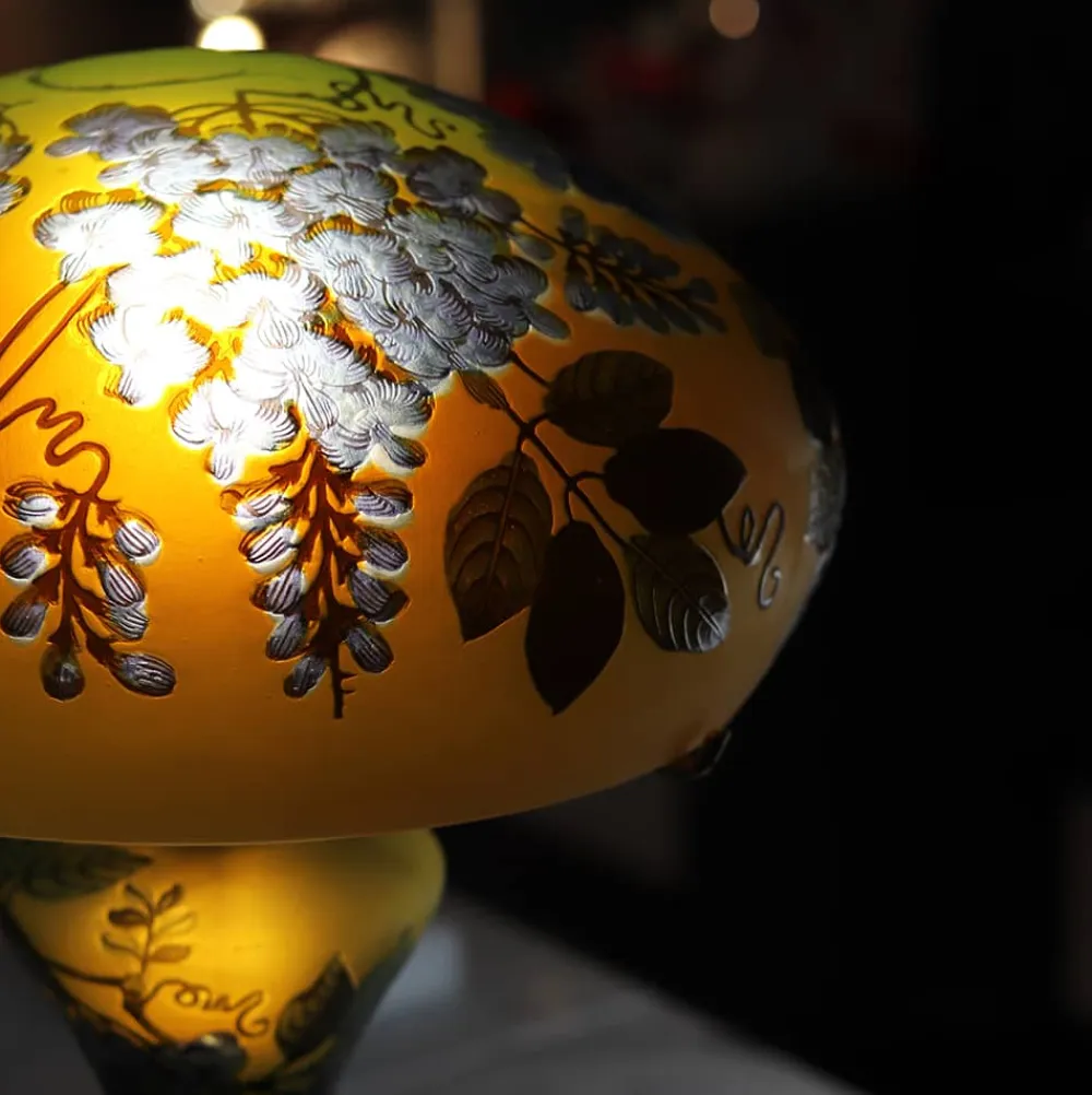 Vessière Cristaux Luminaires|Lampes Pâte De Verre|Lampe pâte de verre art nouveau – e Tip Gallé