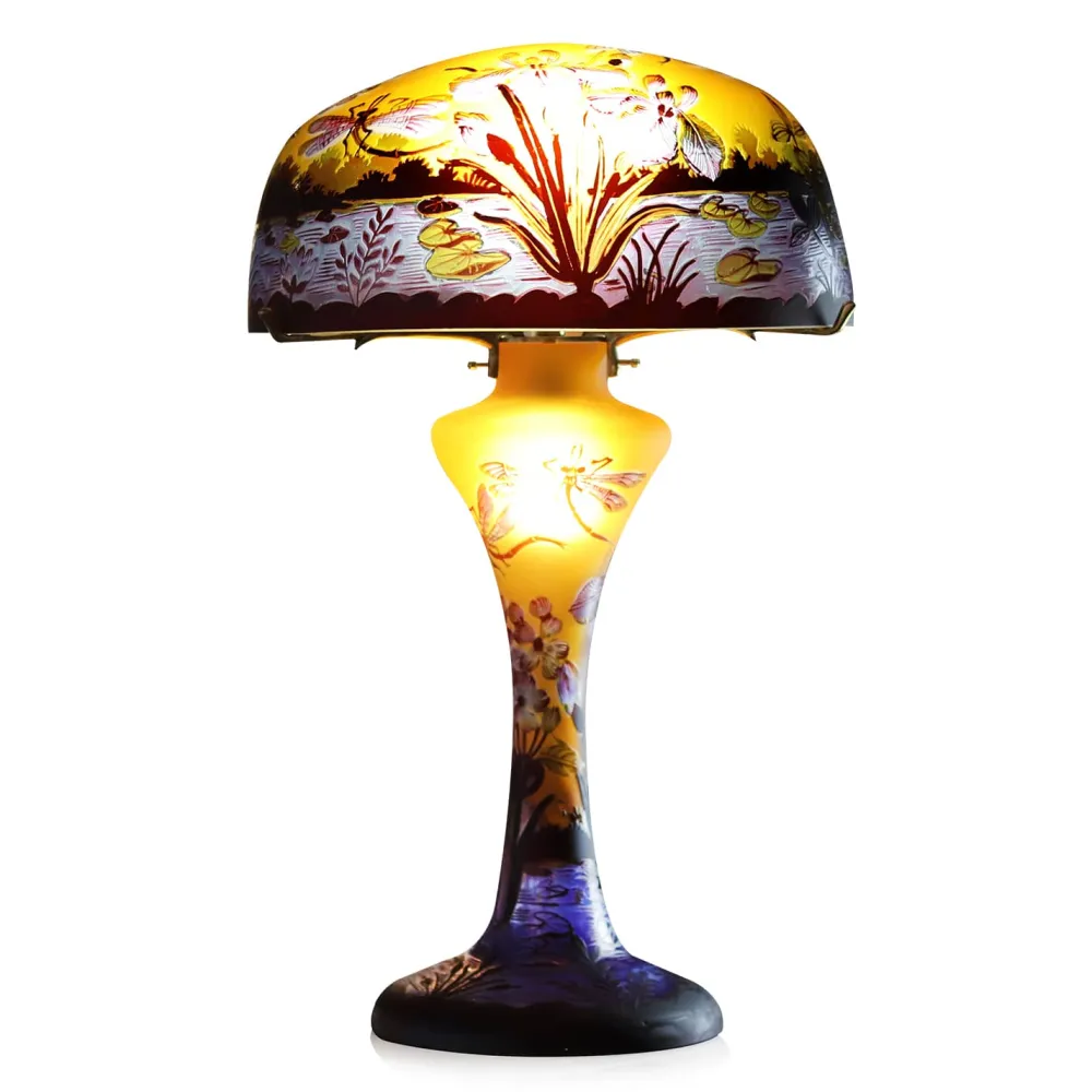 Vessière Cristaux Lampes Pâte De Verre|Lampes Cristal|Lampe pâte de verre art nouveau – d