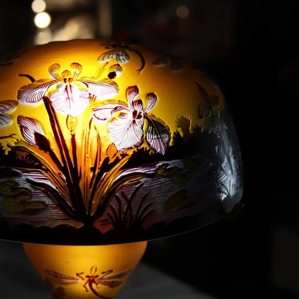 Vessière Cristaux Lampes Pâte De Verre|Lampes Cristal|Lampe pâte de verre art nouveau – d